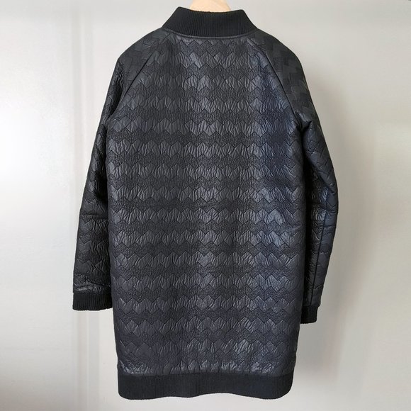 Anthropologie Numph Black Chevron Quilted Jacket Size Medium - Picture 4 of 16